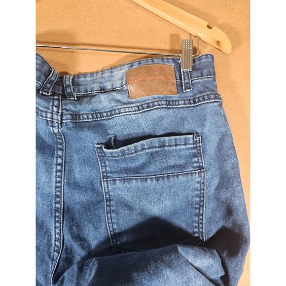 M Society Mab City Jeans Men 36x32 Blue Distressed Stretch Denim - Picture 4 of 7